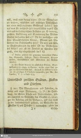 Unterschied zwischen Städten, Flecken und Dörfern