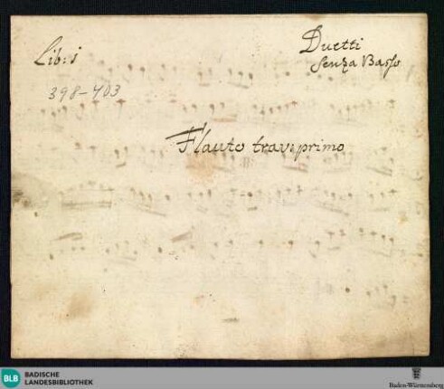 7 Instrumental pieces - Mus. Hs. 398-403