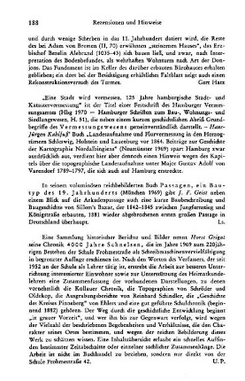 Eine Stadt wird vermessen, 125 Jahre hamburgische Stadt- und Katastervermessung, Festschrift des Hamburger Vermessungsamtes, (Hamburger Schriften zum Bau-, Wohnungs- und Siedlungswesen, 51) : Hamburg, 1970