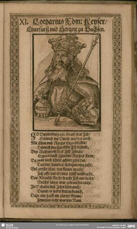 Lotharius Röm. Keyser, Churfürst und Jertzog zu Sachsen