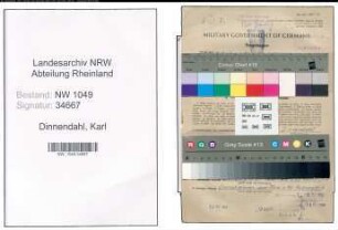 Entnazifizierung Karl Dinnendahl , geb. 08.07.1908 (Bahninspektor)