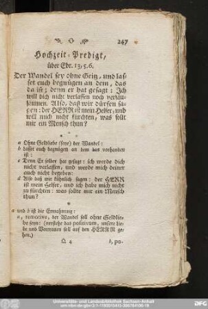 Hochzeit-Predigt über Ebr. 13, 5. 6.