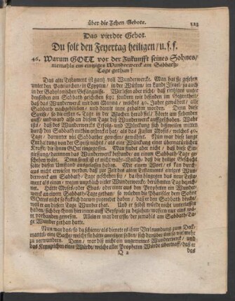 Das vierdte Gebot. Du solt den Feyertag heiligen / u.s.f.