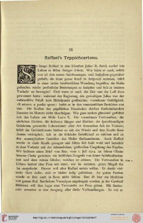 III. Raffael's Teppichcartons