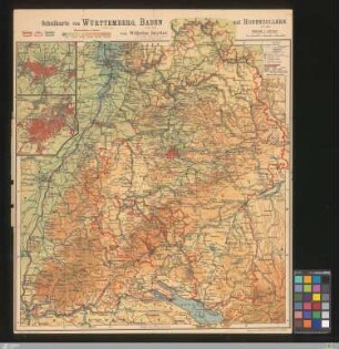 Schulkarte von Württemberg, Baden und Hohenzollern : Maßstab 1:500 000