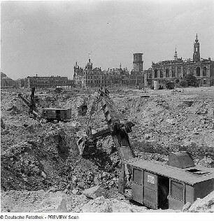 Dresden. Tiefbauarbeiten für die Bebauung der Ernst-Thälmann-Straße