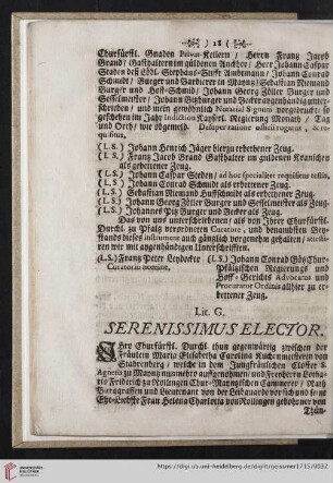 Serenissimus Elector