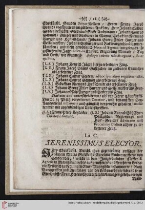 Serenissimus Elector
