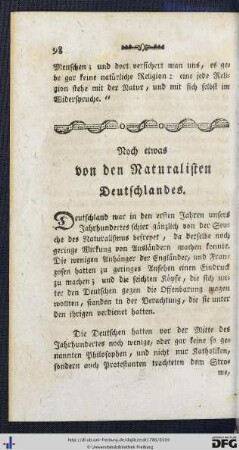 Noch etwas von den Naturalisten Deutschlandes.