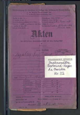 Angeklagter: Pagalies, Georg: Landfriedensbruch (Plünderungen in Dortmund am 02.07.1919)