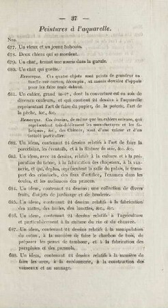 Peintures à l'aquarelle.