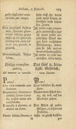 Dialogo trentesimo quinto / Das fünf u. dreysigste Gespräch