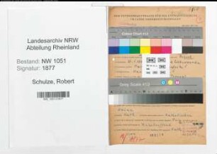 Entnazifizierung Robert Schulze , geb. 21.01.1893 (Inspektor)