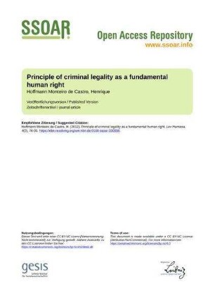 Principle of criminal legality as a fundamental human right