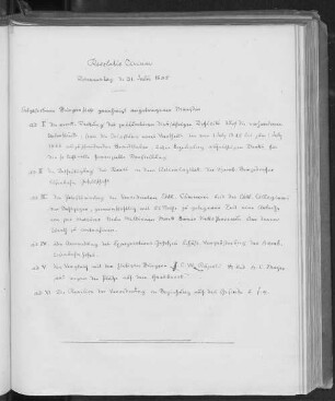 Resolutio Civium, Donnerstag d. 31. Julii 1845