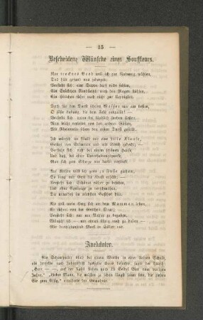 Bescheidene Wünsche eines Souffleurs.