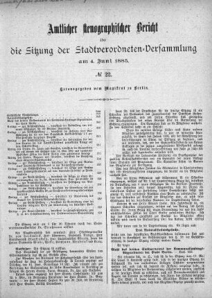 No. 22, 4. Juni 1885