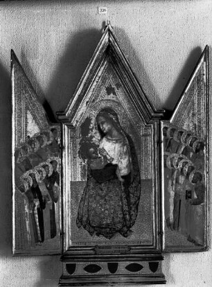 Darstellung (innen): Madonna zwischen Aposteln und Heiligen