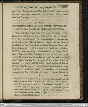 §. VIIII. Conferuntur Inter Se Illae Formae Sequestrationis Ex Utroque Genere Divisionis Confectae