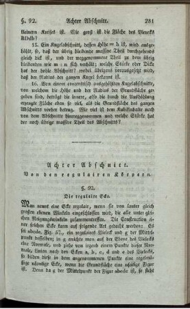 Achter Abschnitt. Von den regulairen Körpern.