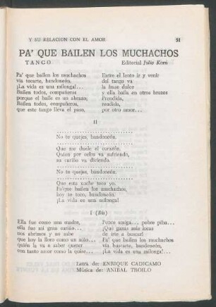 Pa' que bailen los muchachos : Tango