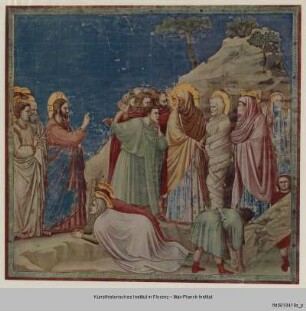 Leben Christi (obere Zone Nord bis Judasverrat) und Präfigurationen : Auferweckung des Lazarus