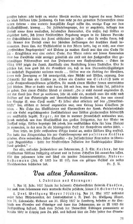 Von alten Johannitern.