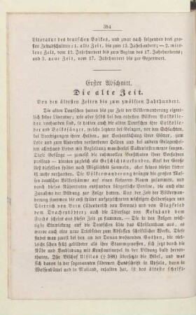 Erste Abschnitt. Die alte Zeit