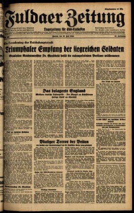 Ausgabe vom Freitag, den 19. Juli 1940.