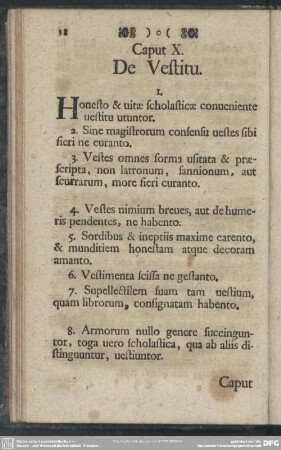 Caput X. De Vestitu
