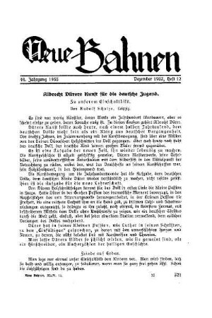Albrecht Dürers Kunst für die deutsche Jugend