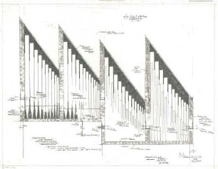 Gsaenger, Gustav; Wolfsburg; Ev. Kreuz Kirche, Gemeindehaus II - Orgelgehäuse (Ansicht)