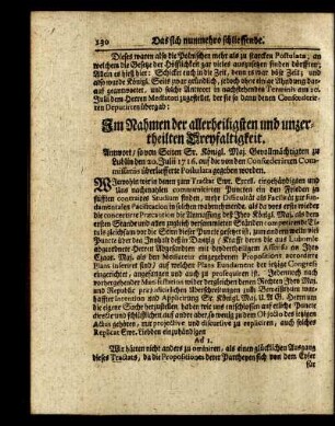 Im Nahmen der allerheiligsten und unzertheilten Dreyfaltigkeit.