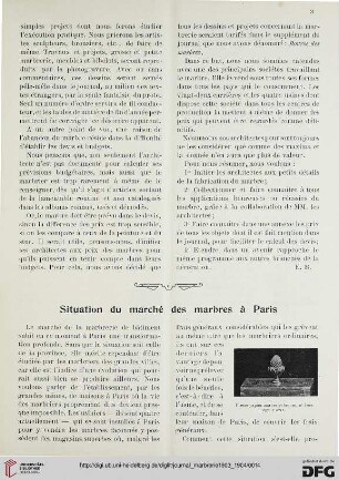 1: Situation du marché des marbres à Paris