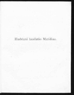 Hadriani Laudatio Matidiae