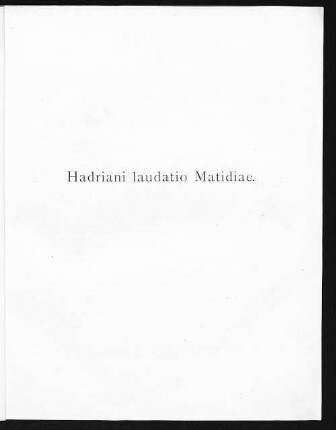 Hadriani Laudatio Matidiae