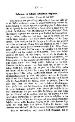 Reformen im höheren Schulwesen Englands
