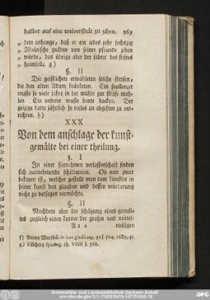 XXX Von dem anschlage der kunstgemälte bei einer theilung.