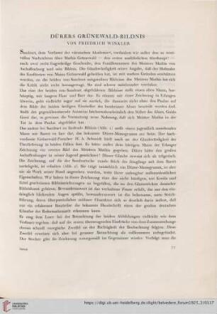 Dürers Grünewald-Bildnis