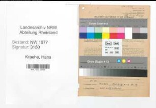 Entnazifizierung Hans Kraehe , geb. 03.09.1912 (Polizist)