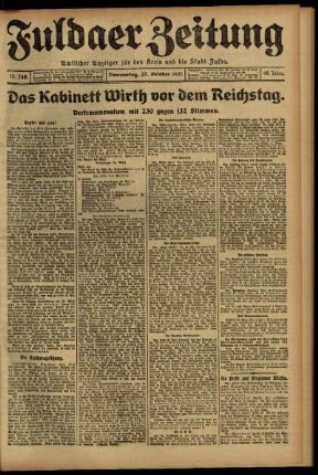 Ausgabe vom Donnerstag, den 27. Oktober 1921.