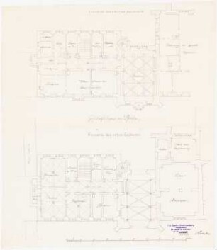 Geschäftshaus, Schulpforta: Grundriss 1. und 2. Obergeschoss, Maßstabsleiste (Fuß)