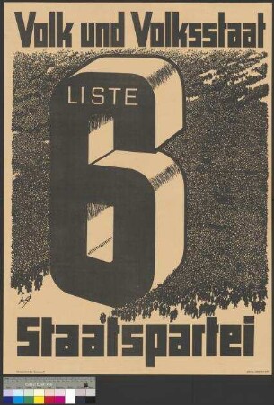 Plakat der Deutschen Staatspartei (DStP) zur Reichstagswahl am 14. September 1930