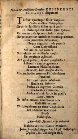 Positiones Et Controversiae De Causis