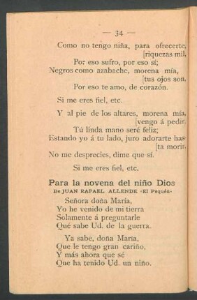 Para la novena del niño Dios : De Juan Rafael Allende "El Pequén"