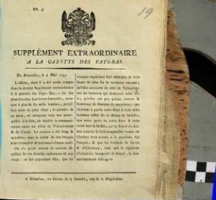 Gazette des Pays-Bas. Supplément extraordinaire à la Gazette des Pays-Bas. 1793, Nr. 5 (4. Mai)