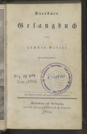 Dresdner Gesangbuch auf höchsten Befehl herausgegeben