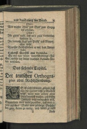 Das siebende Capitel. Von Der teutschen Orthographia ...
