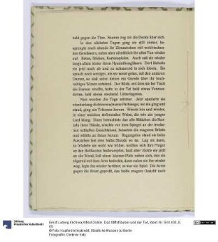 Alfred Döblin. Das Stiftsfräulein und der Tod