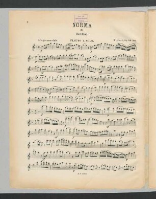 Norma de Bellini. Flauto I. Solo. Flauto II.